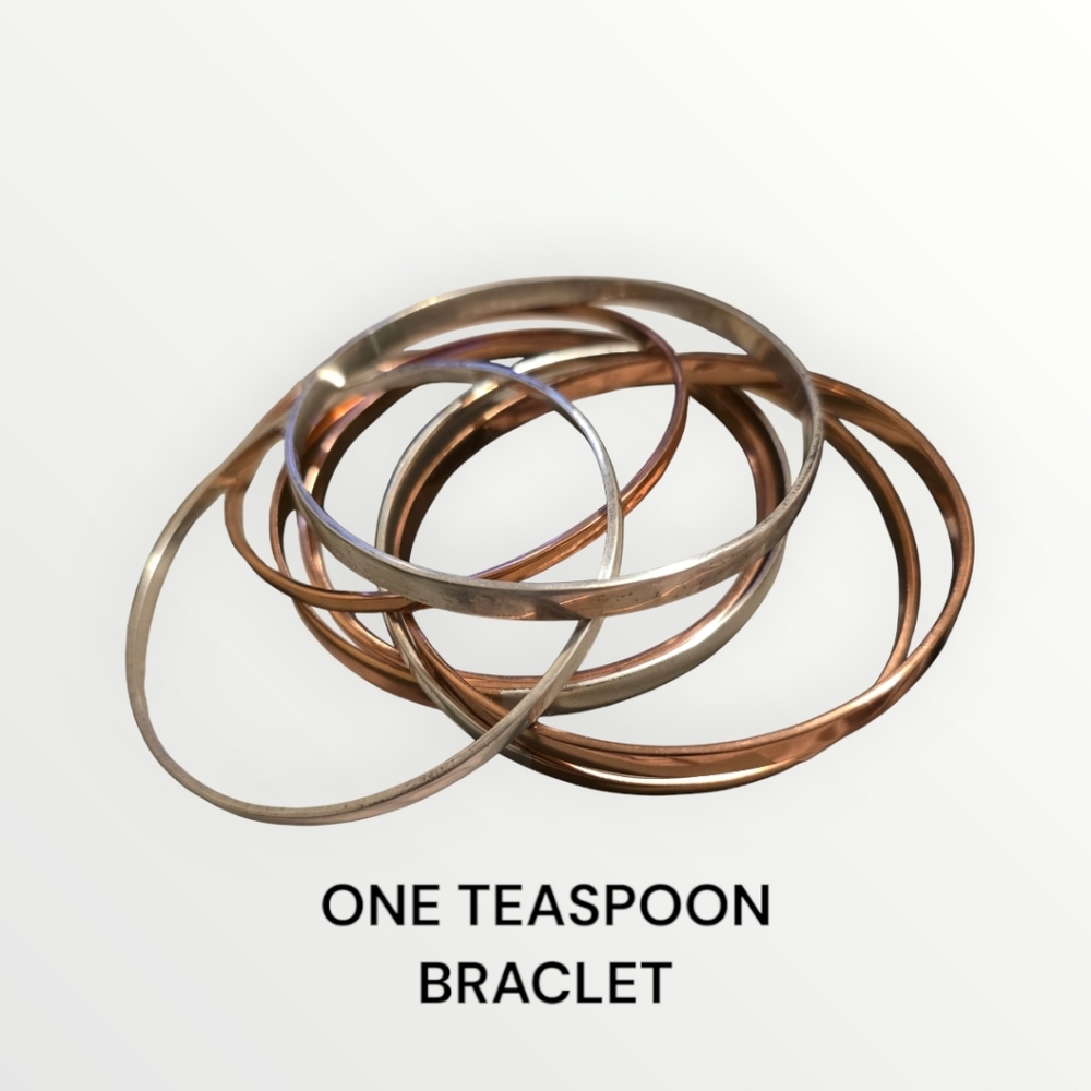 ONE TEASPOON ARM STACK BRACLET SILVER AND ROSE GOLD